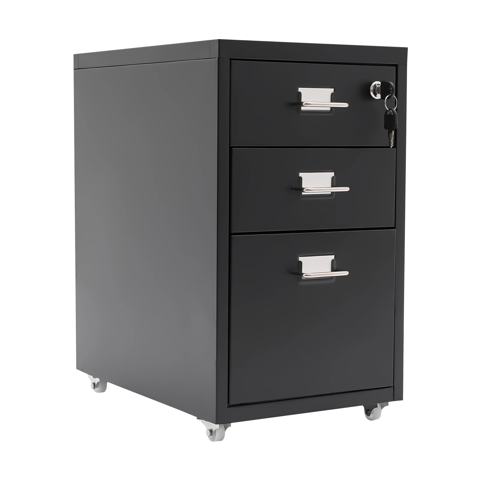 Vertical File Cabinet, Metal Mobile File Cabinet With Lock, Filing Cabinet Under Desk