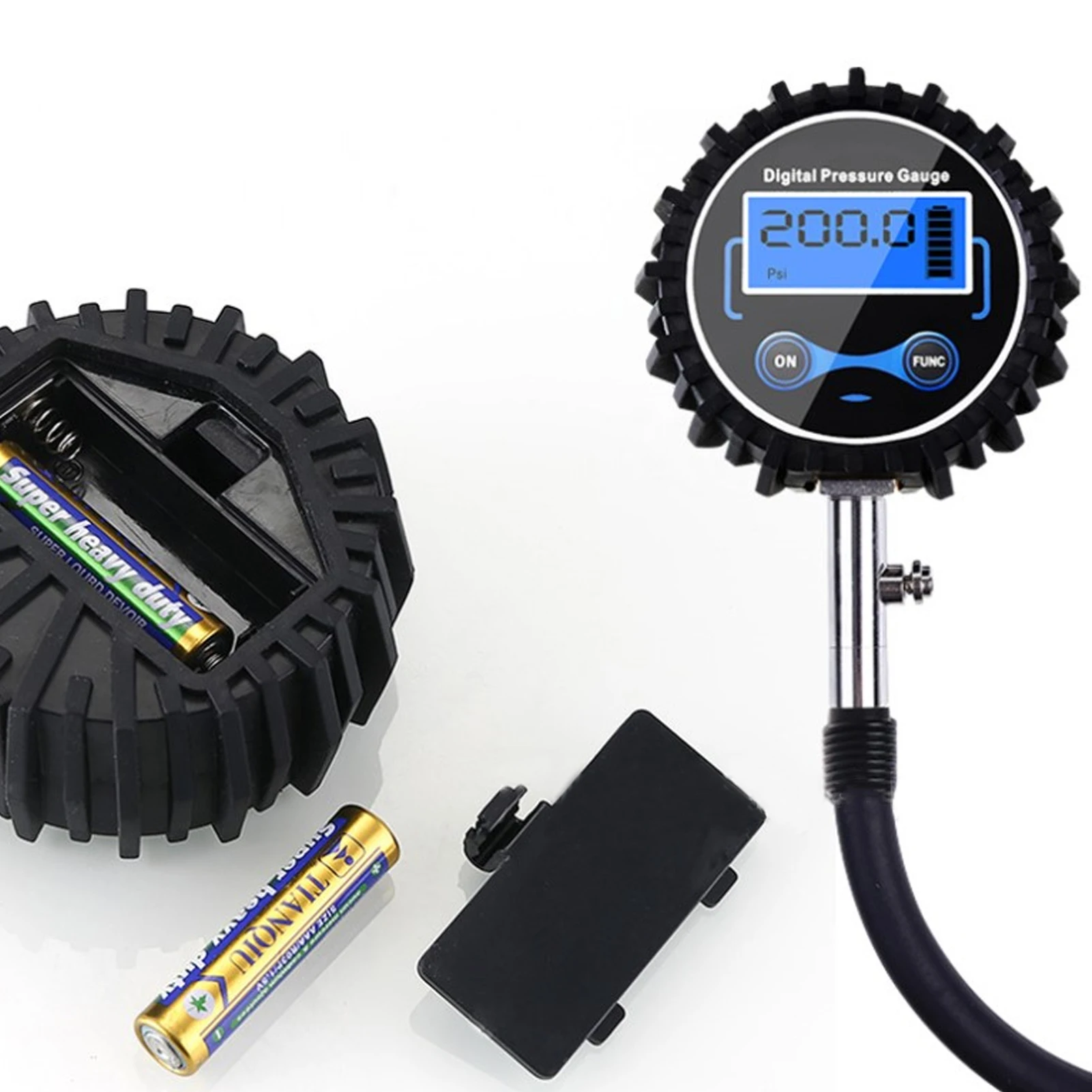 3 ‐ 200PSI منفاخ لإطارات السيارة مقياس الضغط الرقمي شاشة الكريستال السائل لسيارة دراجة نارية الشاحنات منفاخ الهواء اختبار الضغط