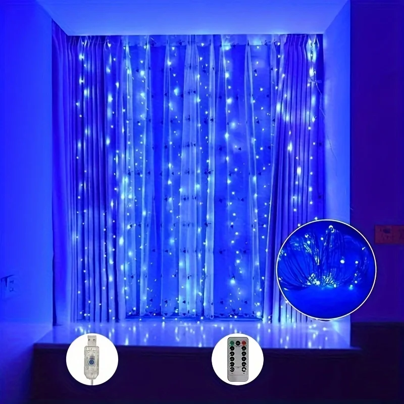 

Garden Light String 8 Mode USB Curtain Light Wedding Christmas LED Garland Fairy Light Party Holiday Home Decoration Outdoor