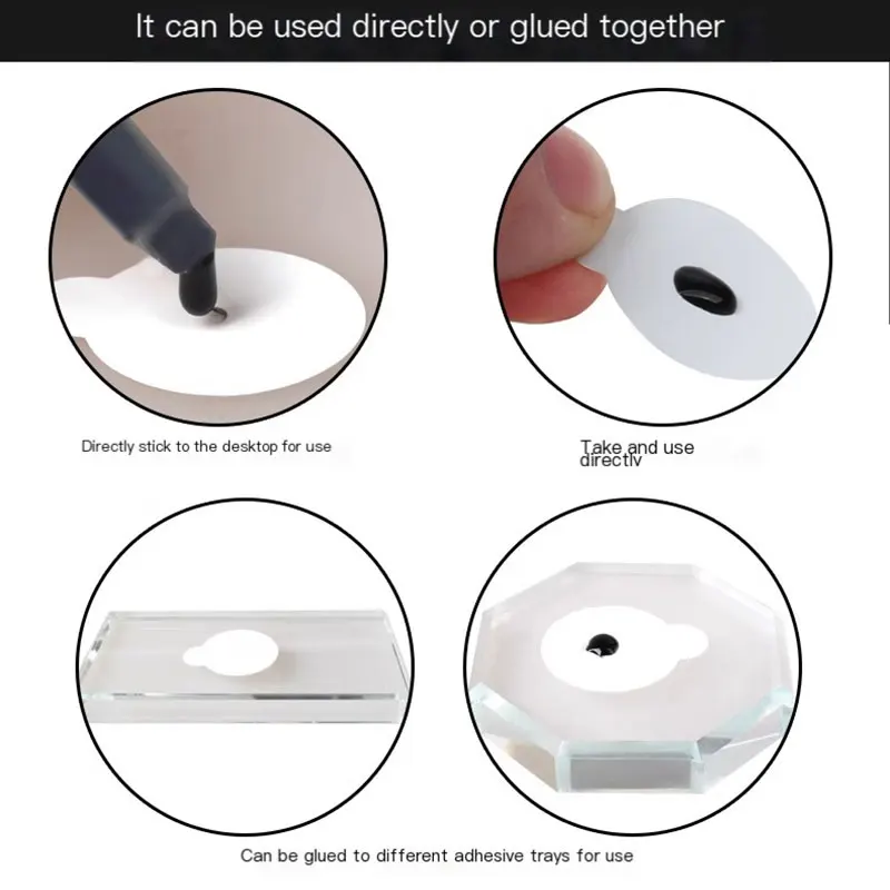 100 unidades/pacote suporte de cola palete adesivo de papel descartável cílios jade pedra almofadas extensão dos cílios ferramentas de maquiagem