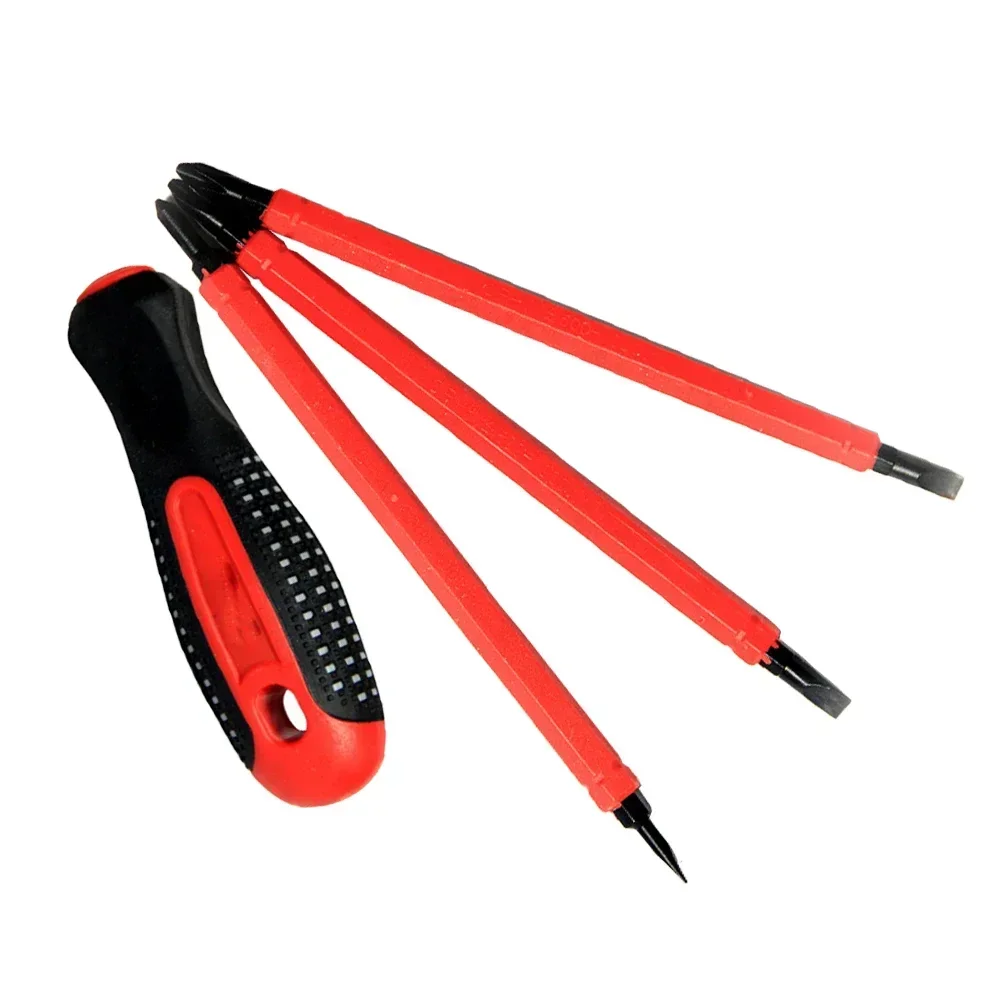 4in1 Insulation Screwdriver Bits  Electrician Batch Multifunctional Double Head PH0 PH2 Screwdriver Electric Pen Combination Set