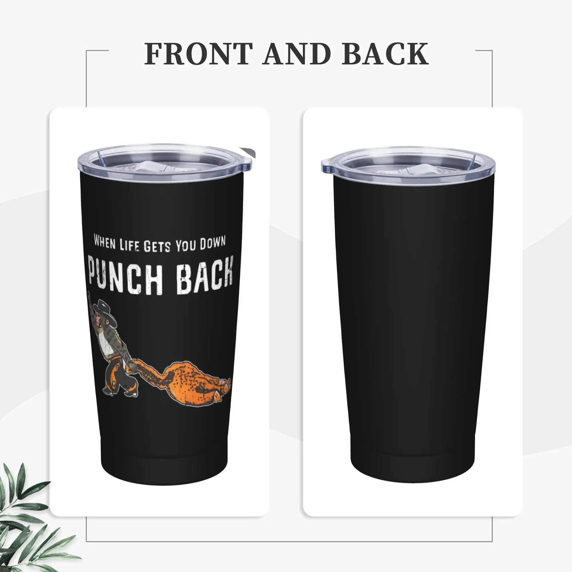 Stainless Steel Tumbler Punch Back Coffee Mug Monkey Heat Preservation Hot Drinks Car Mugs Travelist Water Bottle