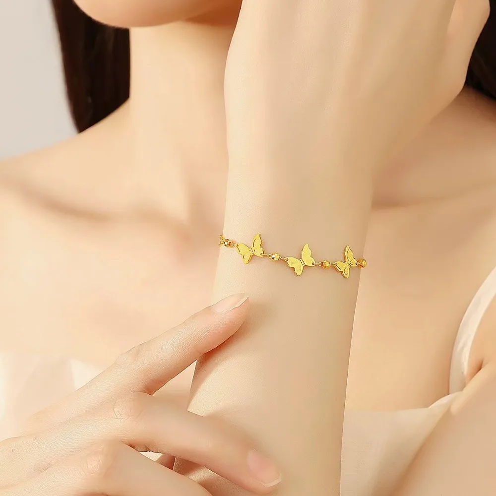 New transhipment bead design small temperament all kinds of senior sense jewelry 9999gold