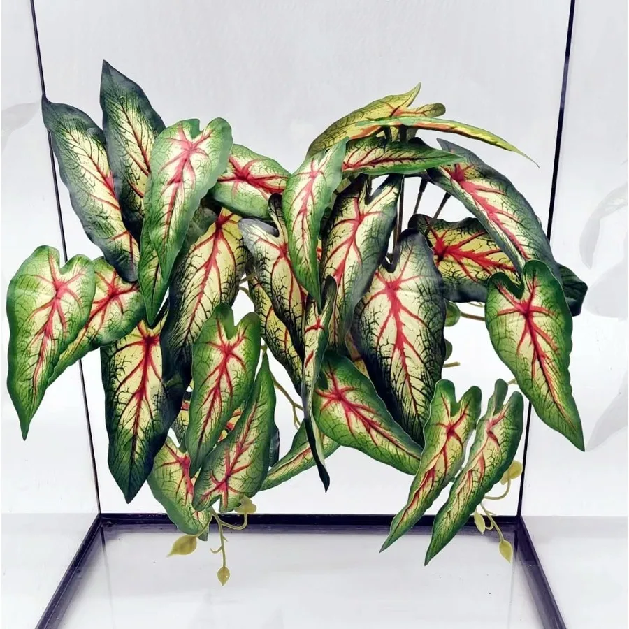 نباتات معلقة صناعية مع كوب شفط لديكور موئل برمائي تررم مثالي لخزان السلحفاة على شكل ثعبان الحرباء