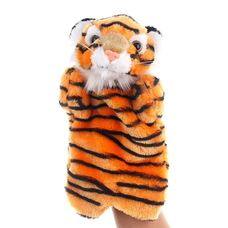 Hand Puppets Tiger Doll Cartoon Short Plush Tiger Plush Toy Animal Shaped Hand Doll