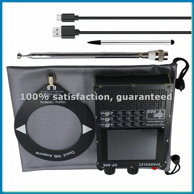 

DP-666 Radio High Sensitivity TEF6686 Full Band FM AM LW MW SW Shortwave ESP32 RDS 2.8 Inch IPS Touch Screen Black-A22U
