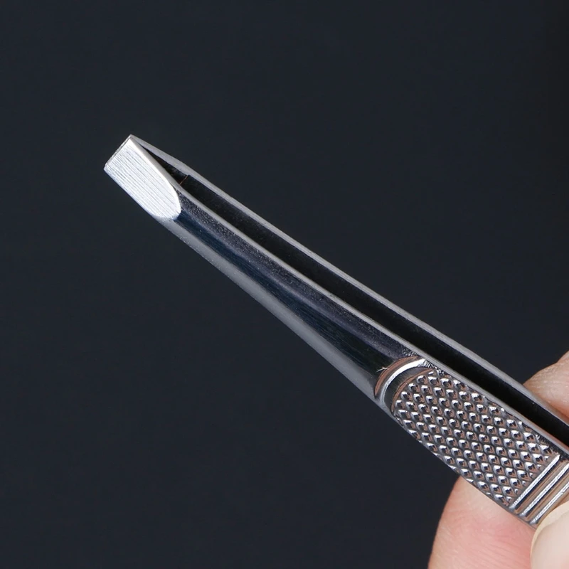 Professional Stainless Steel Eyebrow Hair Removal Tweezer Flat Tip Tool New Drop Shipping