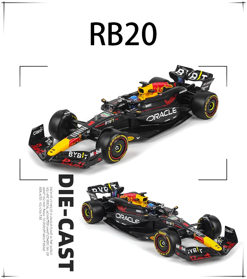 Bburago 1:43 2024 F1 Legierungsautomodell Red Bull RB20 # Max Verstappen # 11 Sergio Perez – Detail 3