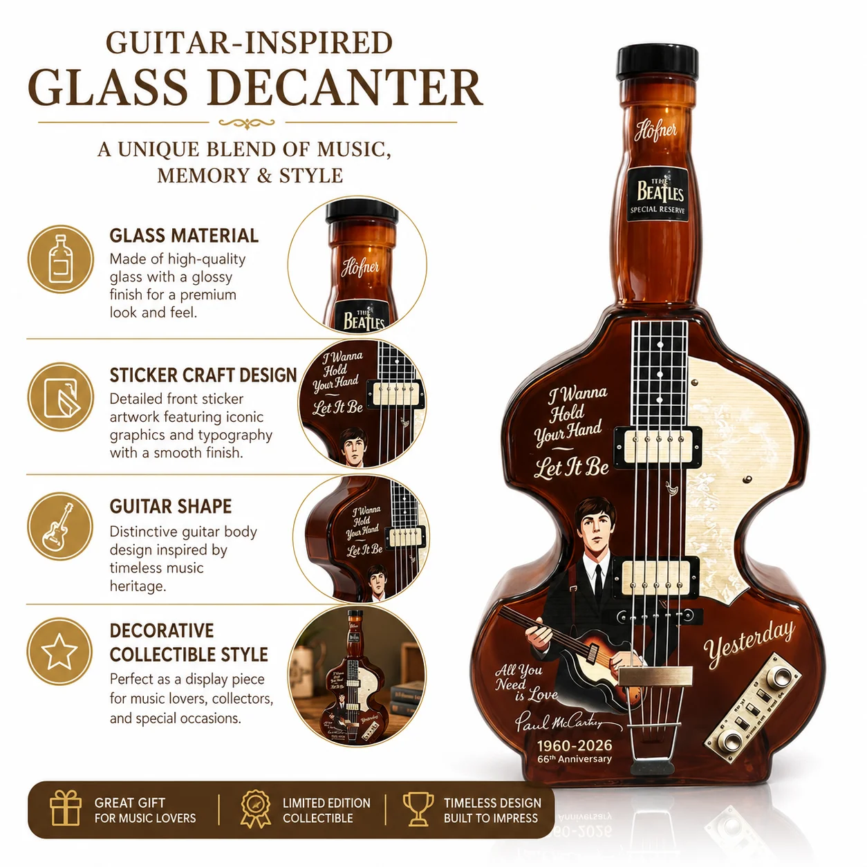 The Beatles Bass Guitar Shaped - đánh giá và giá Wine Beer And Spirits