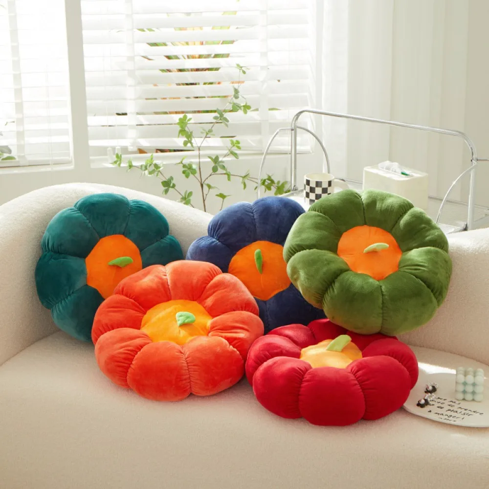 1Pc Pumpkin Shaped Plush Sofa Decorative Pillow With Float Window Creative Seat Cushion For Autumn Decor Indoor Home Decor