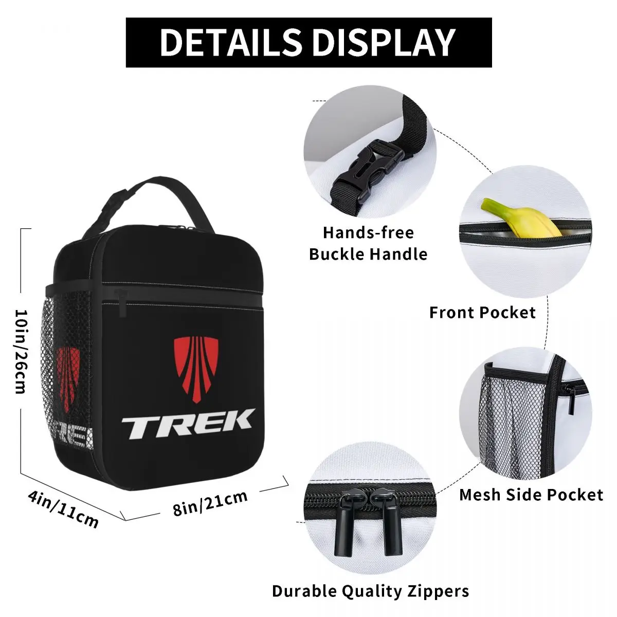 Trek Bike Logo Insulated Lunch Bag for Women Office Cooler Thermal Food Box Tote Leakproof Lunch Boxes Container