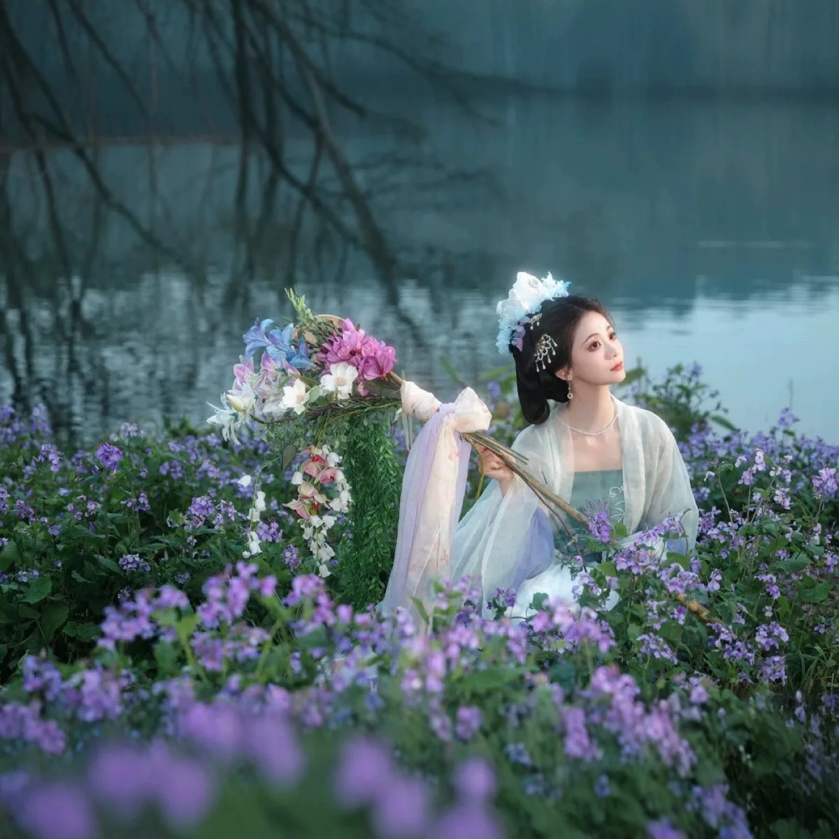 ملابس هان الصينية التقليدية من Song Hanfu قطعة واحدة نظيفة وباردة الرياح فائقة الخصر عالية فستان مناسب للاستخدام اليومي