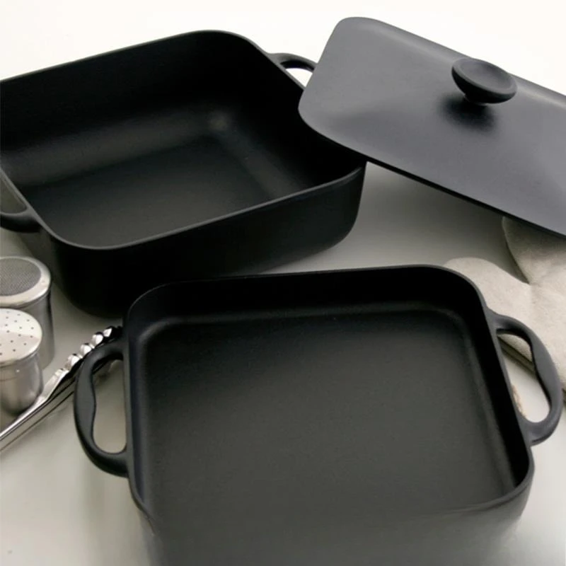 Pan, deep and shallow double-layer cast iron pan, pancake fried dumplings, for induction cooker