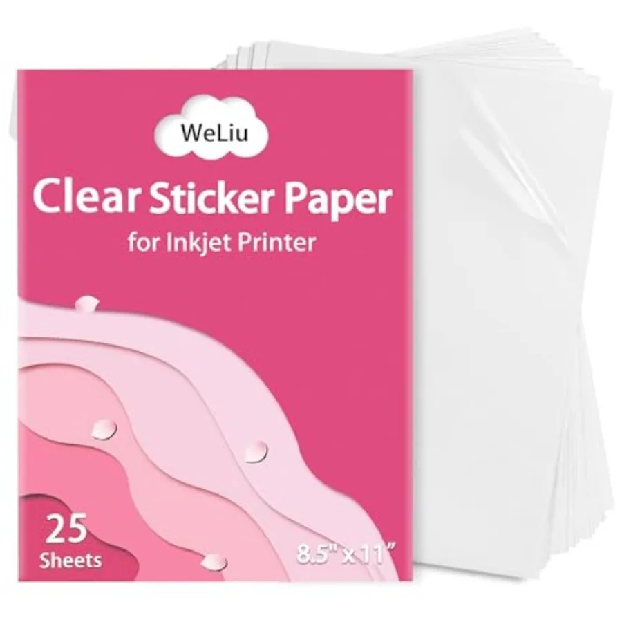 Printable Transparent Sticker Paper, Premium Clear Sticker Paper 8.5