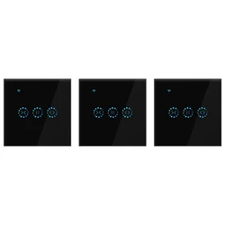 3X App Wifi Press Switch Roller Shutter Switch Blinds Curtain Switch Alexa -Black