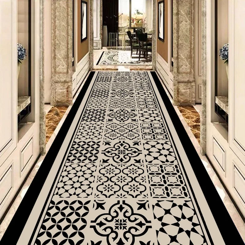 Customizable Aisle Walkway Carpet Hallway Decor Area Rug Luxury Corridor Long Runner Passageway Doorway Floor Mats Non-slip ﻿