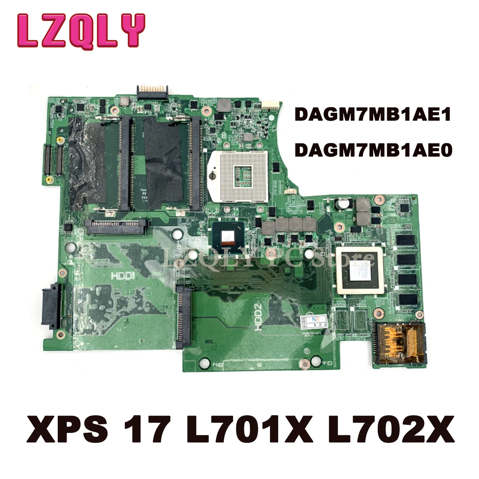 LZQLY-Carte mère d'ordinateur portable entièrement testée, carte mère pour Dell L702X, L701X, DAGM7MB1gland 1, DAGM7MB1gland 0, GT555M, 1 Go GPU, AVEN67