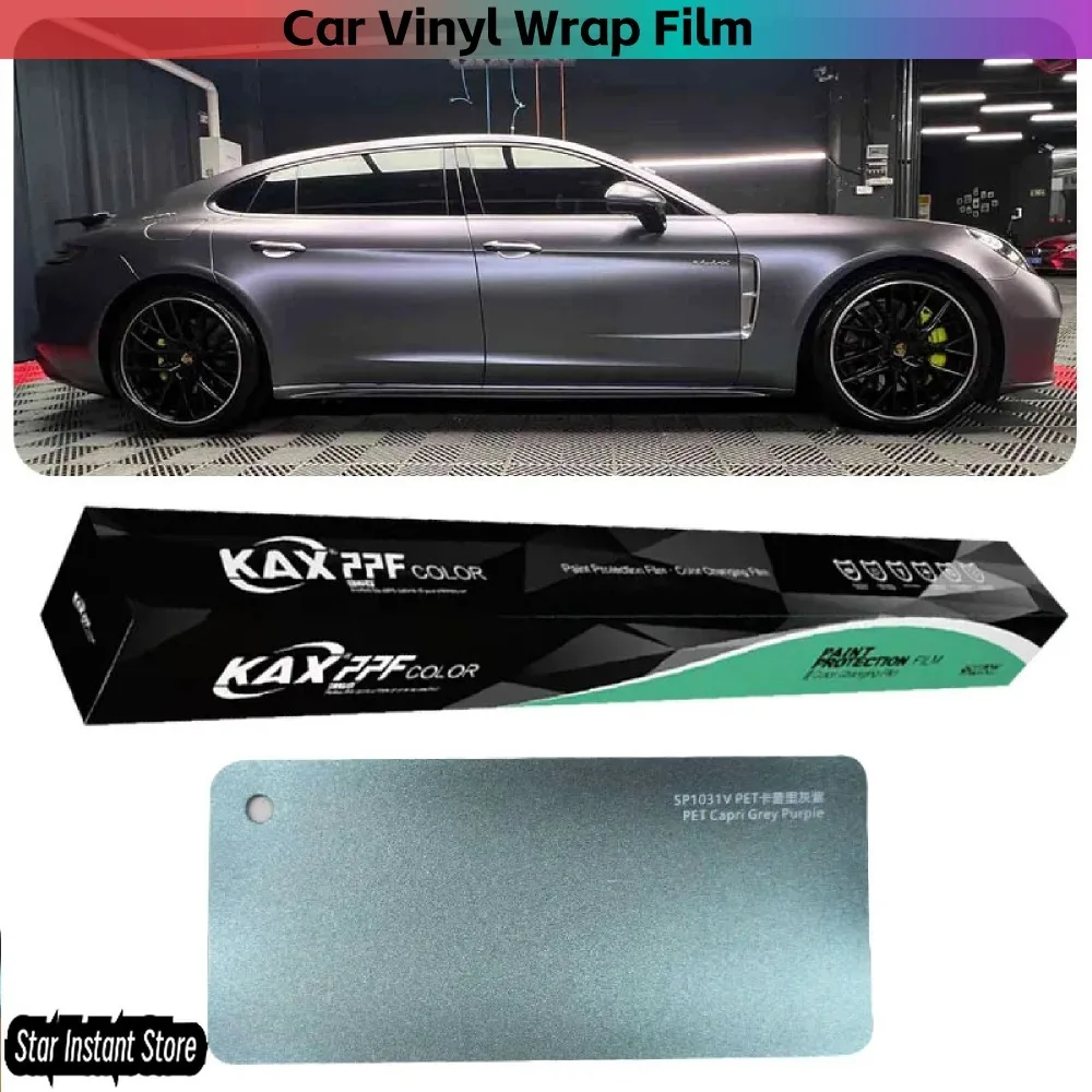 

Металлическая капри, фиолетово-серая виниловая пленка 1,52x17 м, матовая автомобильная пленка с ПЭТ-лайнером, роскошная защитная пленка для автомобиля