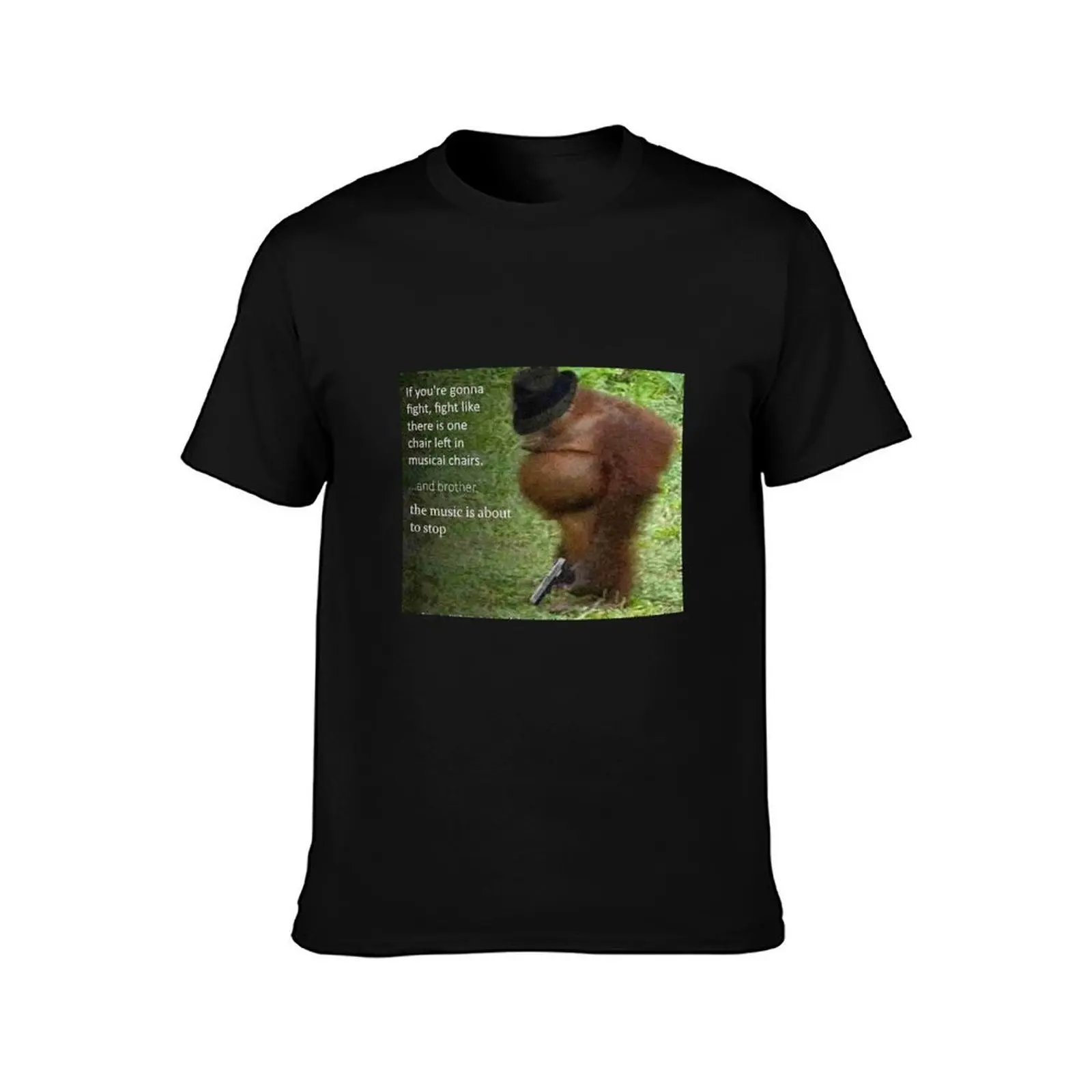 FUNNY MONKEY - FEDORA FAT MONKE EPIC T-Shirt Casual Lightweight Short Sleeve Top