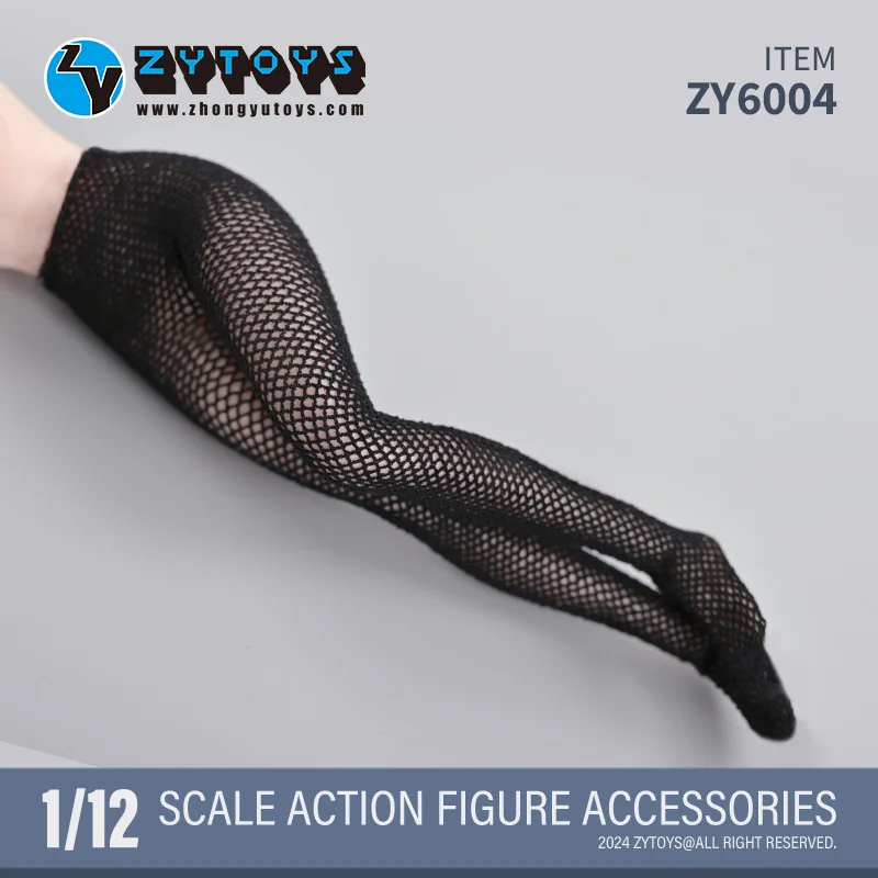 ZYTOYS ZY6004 ZY6007 1/12 Female Black Fishing Net Stockings Black Leather Student shoes Model Fit 6\'\' Soldier Action Figure Toy