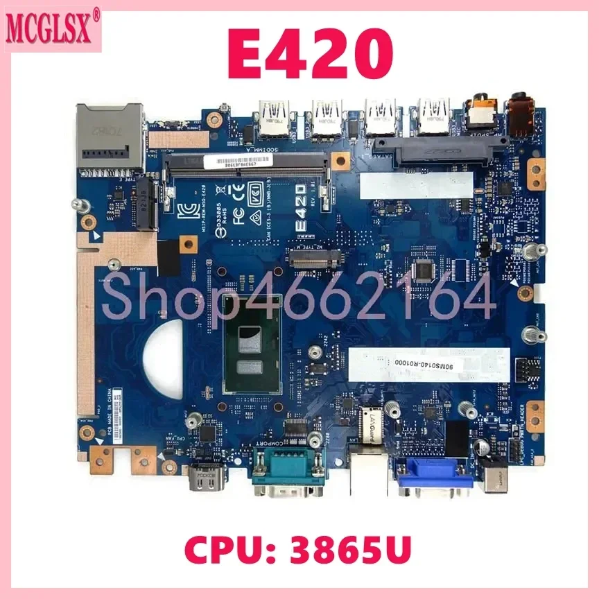 E420 with 3865U CPU Motherboard For ASUS E42 E420 Laptop Mainboard 100% Fully Tested OK