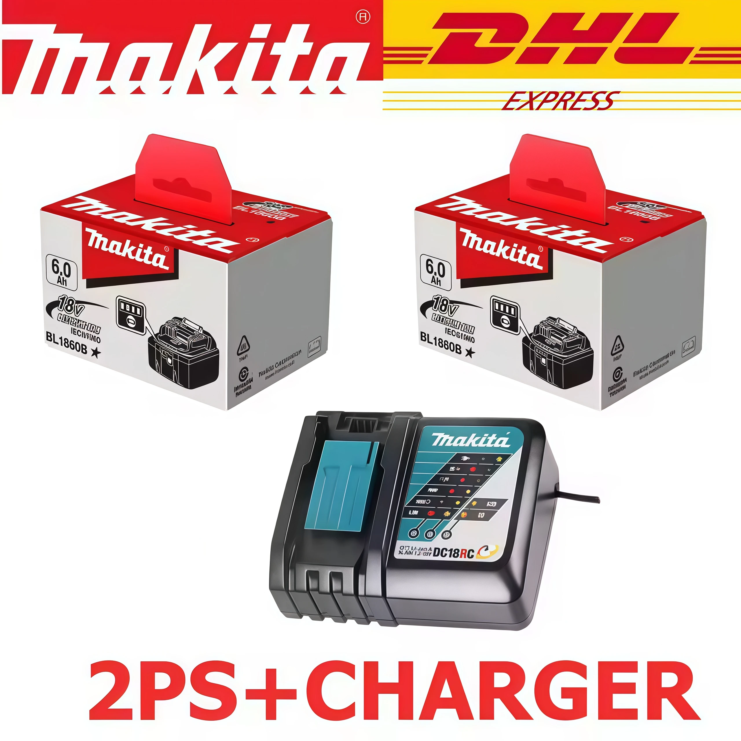 

100%Makita Original DDF487 Cordless Driver Drill Brushless Electric Impact Screwdriver 18V Rechargeable Battery BL1850