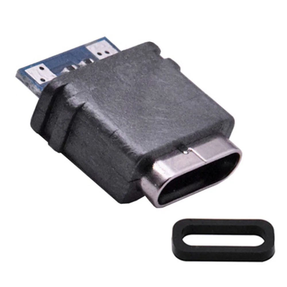 Conector USB C resistente al agua tipo C, conector hembra de 4 pines y 2 pines, toma de datos para bricolaje, diseño de soldadura PCB, conector de carga de energía