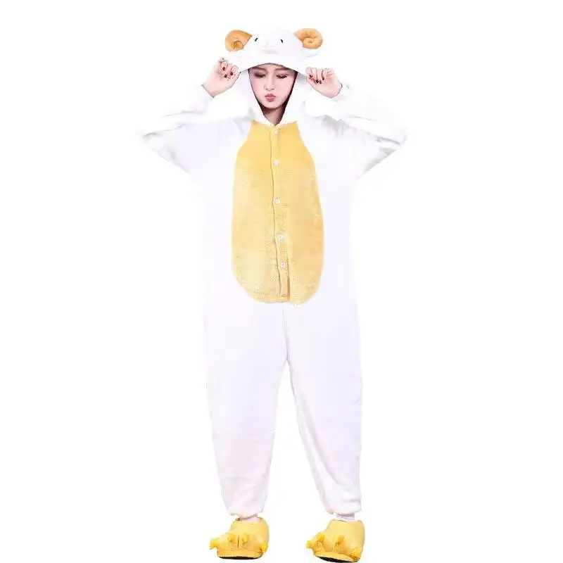 

Lovely Sheep Kigurumi Pajamas Anime Onesies For Adults One-Piece Pyjamas Women Men Halloween Costume Full Overalls Bodysuits