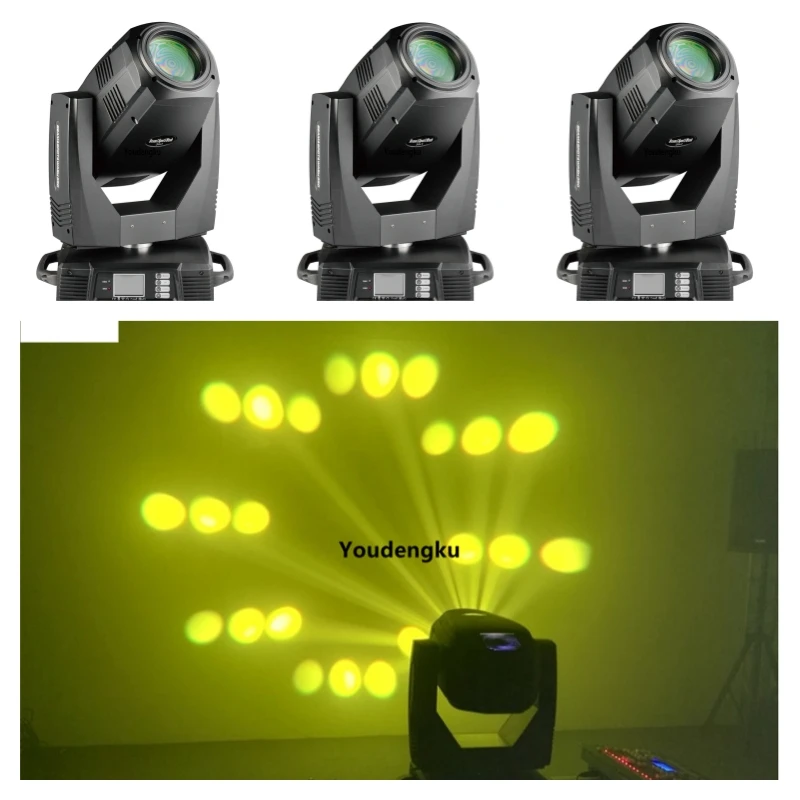 

4 шт., луч 380 Вт, подвижная головка, диджейский свет, вращение, эффект радуги, dmx 20R, диджейские лучные светильники