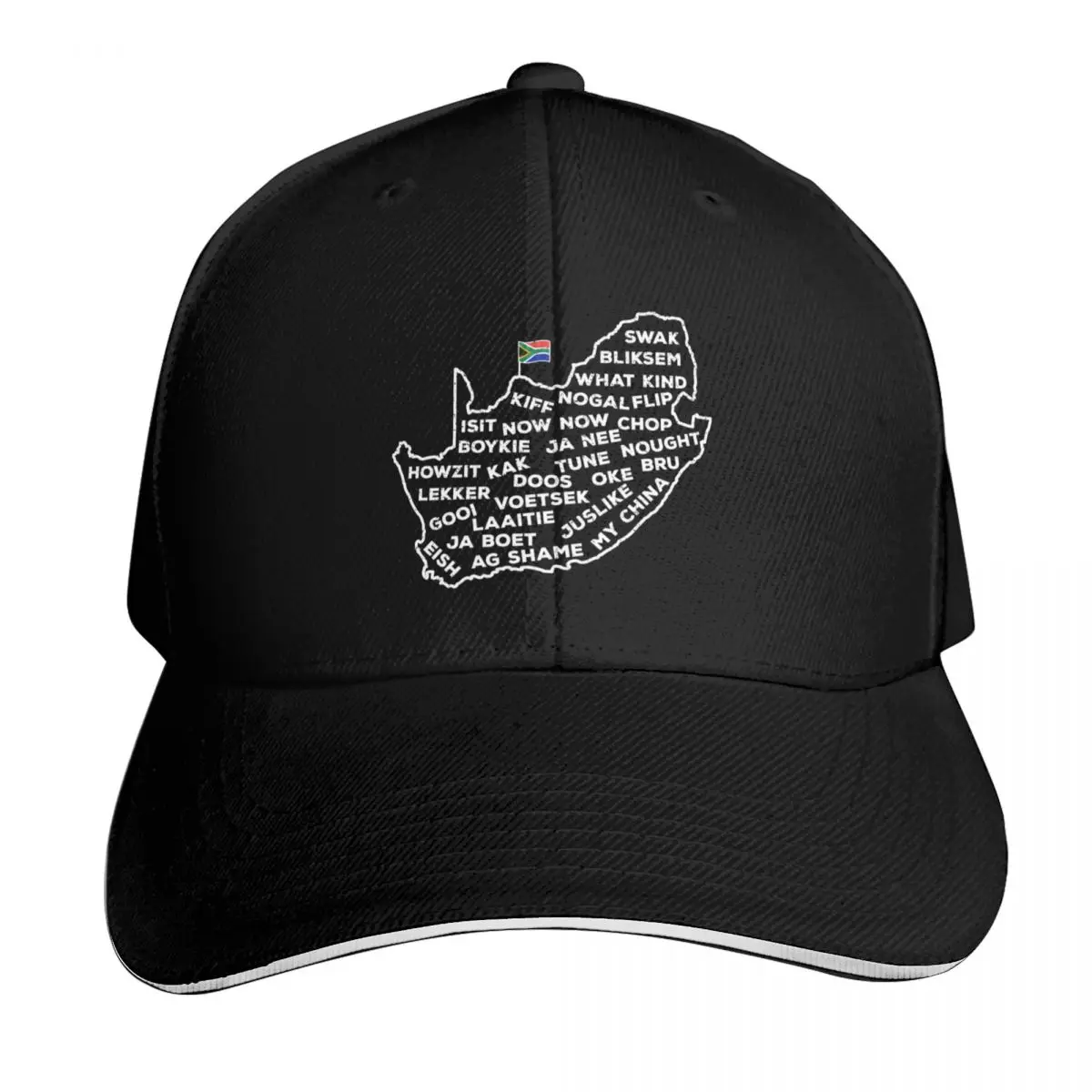 South Africa Slang Words South African Flag Map Baseball Cap Casual Daily Wear Quick Dry Performance Cotton Twill Breathable