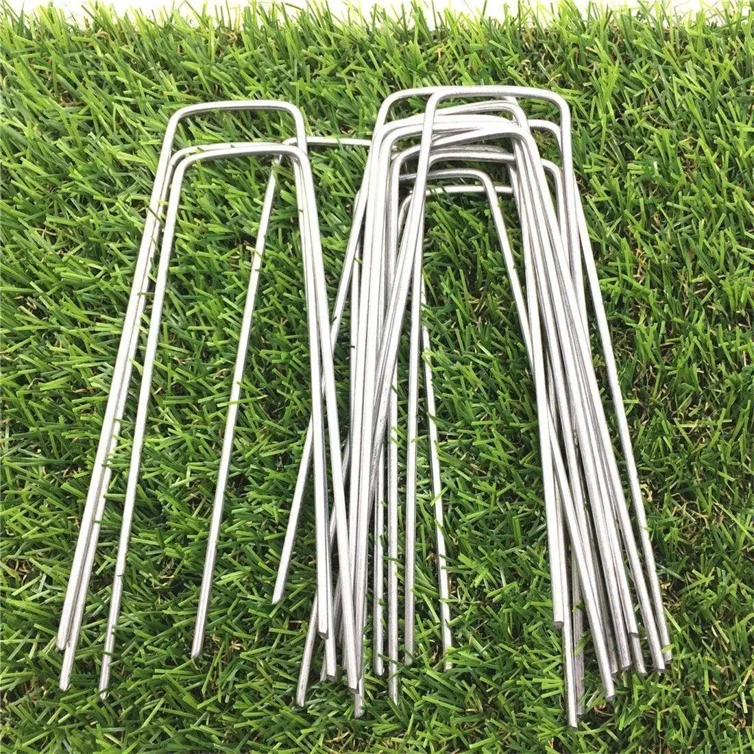 25pcs Landscape Staples, U-Shaped Garden Pins Garden Stakes Staples, Heavy Duty Yard Lawn Tent Stakes Securing Pegs