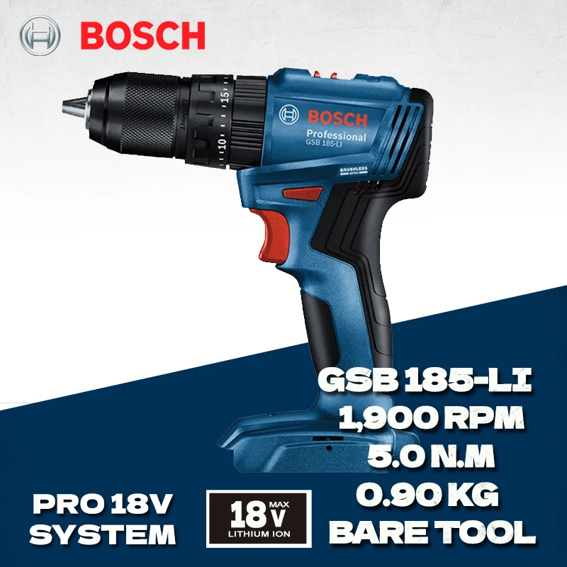 BOSCH GSB 185-LI Brushless Cordless Impact Drill Body Only 18V Electric Screwdriver Driver Multifunctional Power Tool GSB185-LI