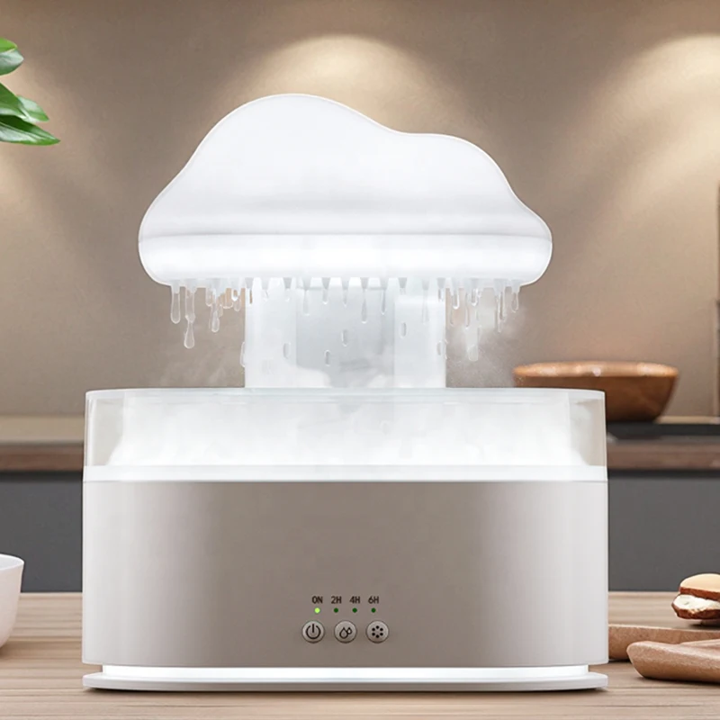 

500ml Raindrop Air Humidifier Mushroom Rain Cloud Humidifier 7 Color Lights Raining Aroma Diffuser for Home