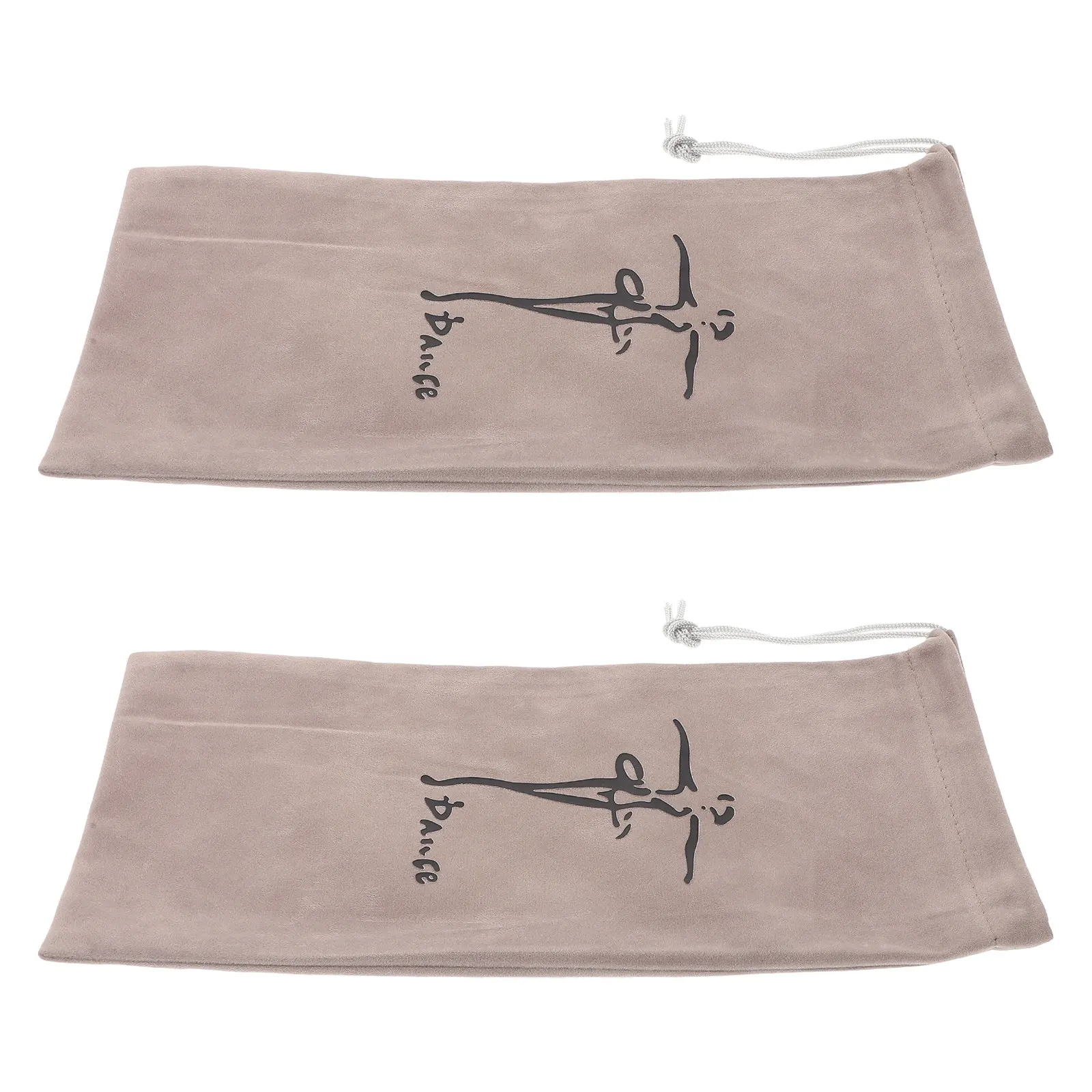 2Pcs Dance Shoe Bags for Women Ballet Slipper Latin Pointe Shoes Drawstring Closure Nylon Fabric Travel Storage Pouch