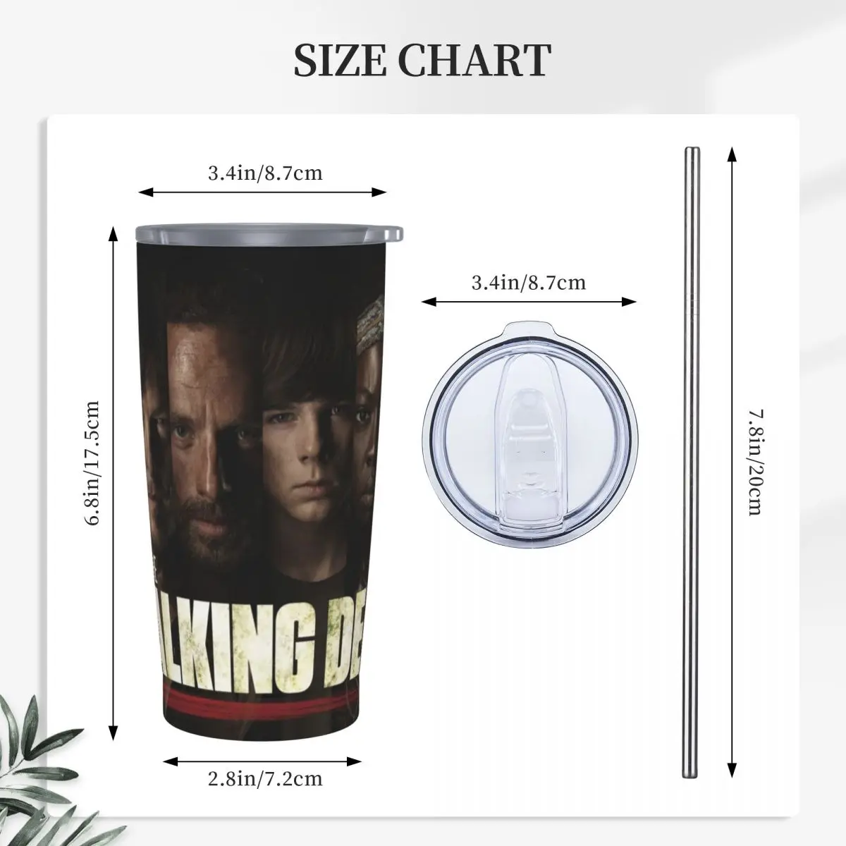 The Walking Dead Stainless Steel Tumbler Vacuum Insulated Mugs Thermal Cold Cups Straw With Lid 20oz