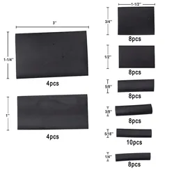 58 pcs 3:1 Dual Wall Adhesive Heat Shrink Tubing Kit, 8 large Sizes (Diameter):  1-1/4,1, 3/4, 5/8, 1/2, 3/8, 5/16, 1/4 inch