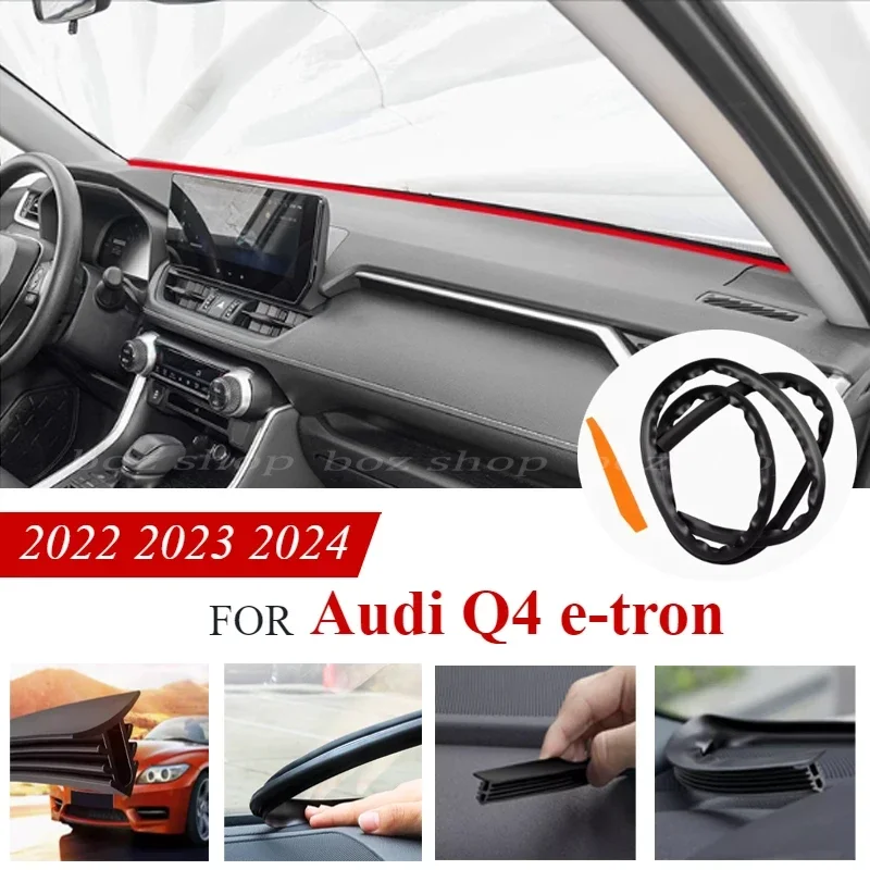 For Audi Q4 e-tron 2022 2023 2024 Car Central Control Dashboard Sealing Strips Soundproof Tape Car Interior Refit  Accessories