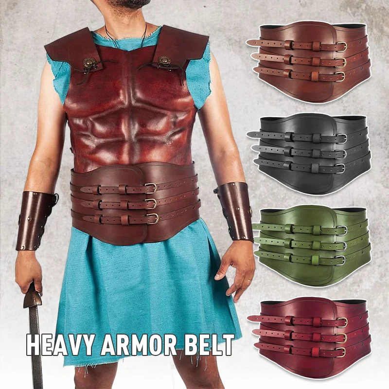 Medieval Vintage Wide Belt Men Knight Armors Medieval Viking Pirate Waist Guard Gear Costume Women Men Cosplay Props Decor