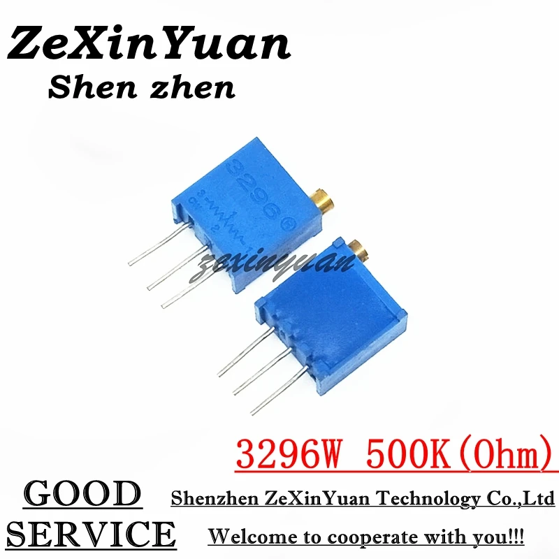 

100Pcs/lot 3296W-1-504LF 3296W 504 500K ohm Top regulation Multiturn Variable Resistor Trimmer Potentiometer High Precision