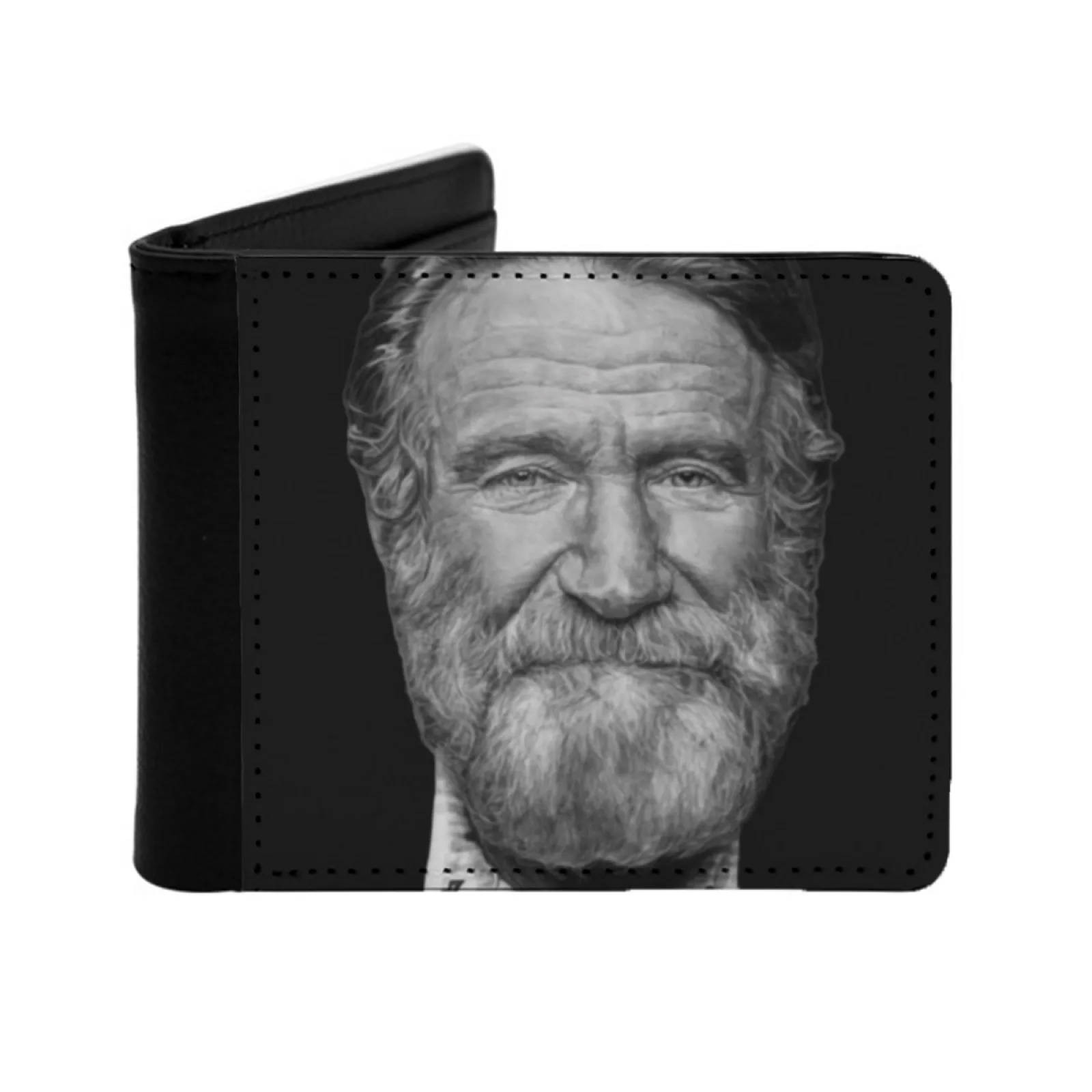 Robin Williams Drawing Portrait Men Wallets Card Man Wallet Short Purse Bi-Fold Personalized Purses Comedy Aladdin Poetry