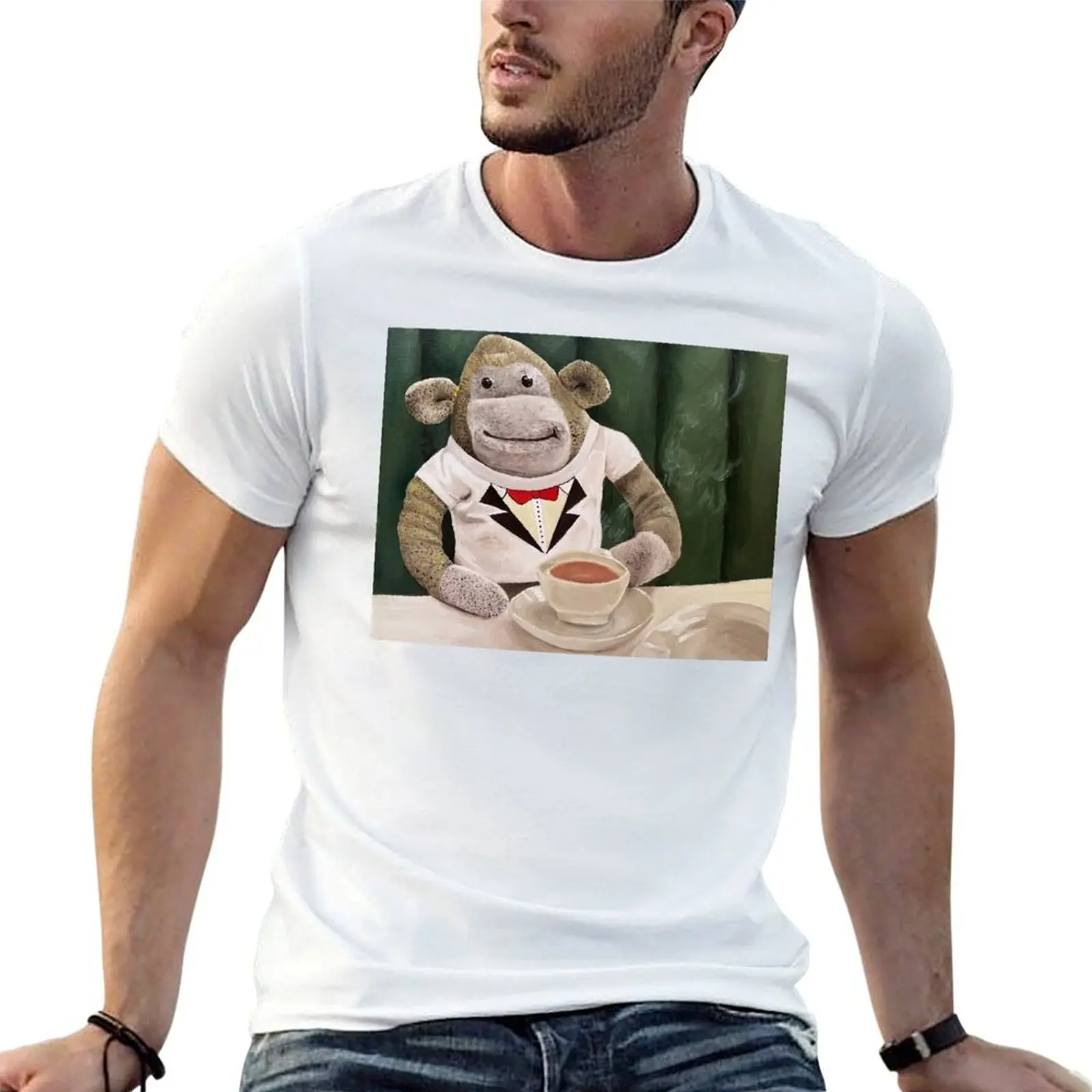 PG Tips Drinking Tea T-Shirt Everyday Wear Basic Kurzarm-Oberteil