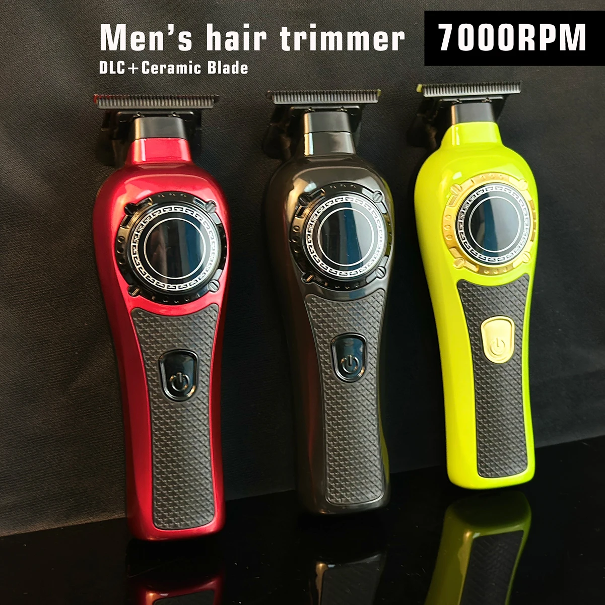 Men's Hair Trimmer DLC T-Blade Zero Gapped Cordless USB Professional Hair Clipper 2 speed 7000RPM  Finishing Machine HT-6105