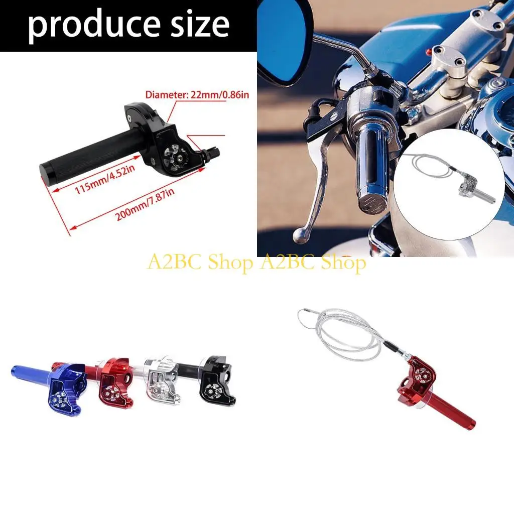 

A2BC Anti Corrosion Smooth Control Twist Throttle Fit for Dirt Bikes Scooters 175mm Length Aluminum Grip With Cable Included
