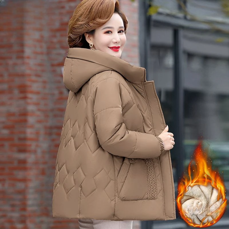 Good Price Winter Thickening Womens Hooded Down Parka Mid Length Jacket Warm Korean Fashion  Cotton Coat Bubble Outwear L59