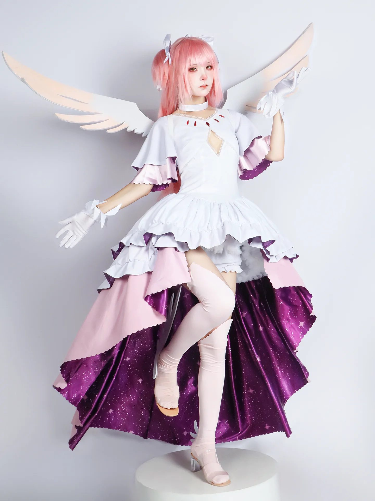 Anime Puella Magi Madoka Magica Kaname Madoka Cosplay Costume Women Ultimate Madoka Cosplay Halloween Party Goddess Dress Wig