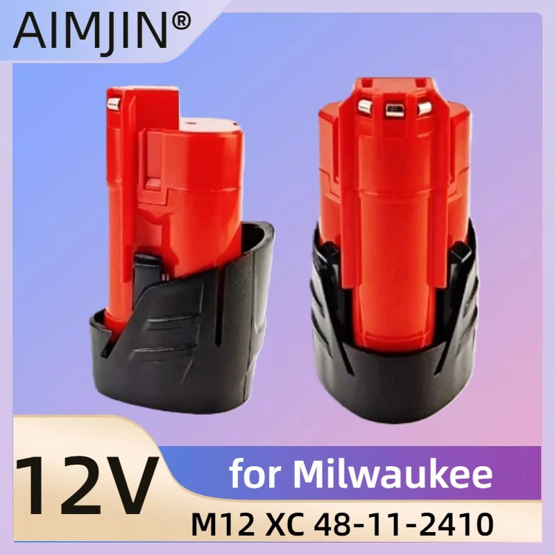 

12V Battery 3000mAh For Milwaukee M12 XC 48-11-2410 48-11-2420 48-11-2411 48-11-2412 M12B2 Cordless Tools Battery