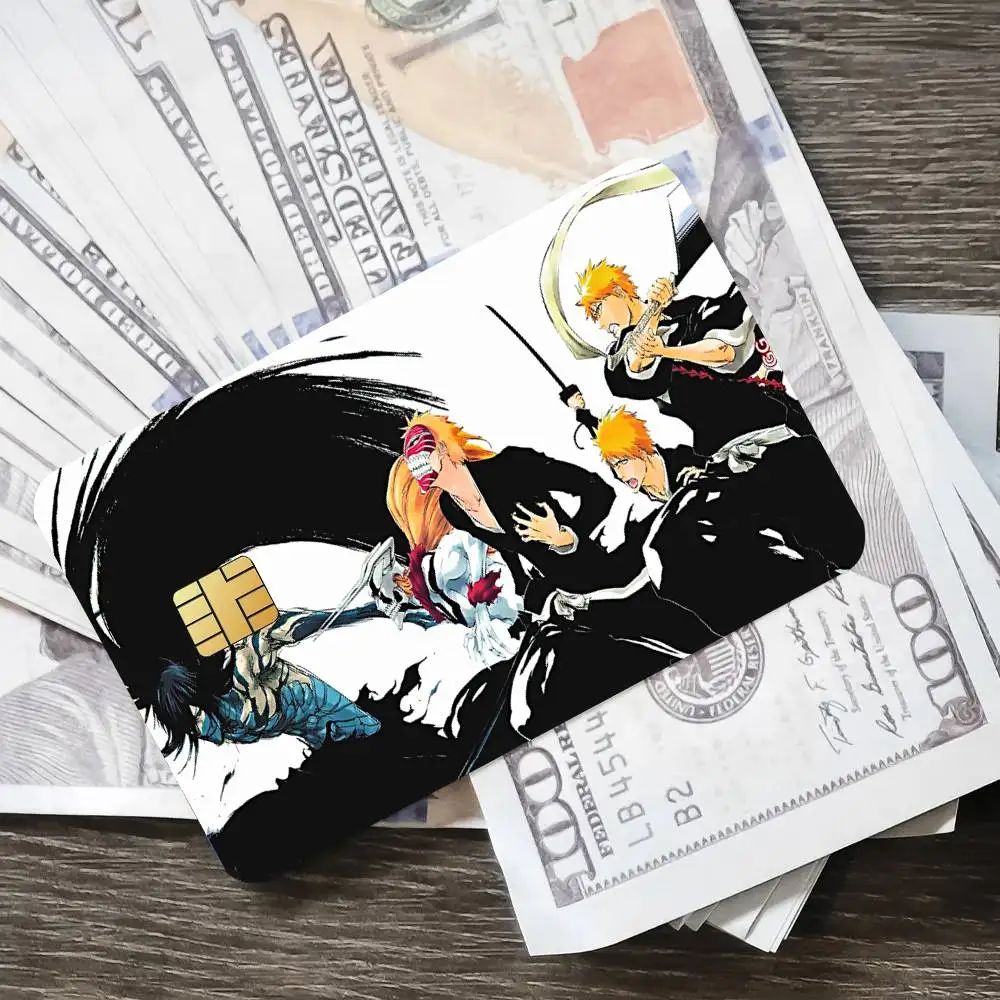 Anime Bleach Poster Credit Skin Cover Card Stickers 4PCS Film Bus Pass Front Decoration Bank Debit Waterproof