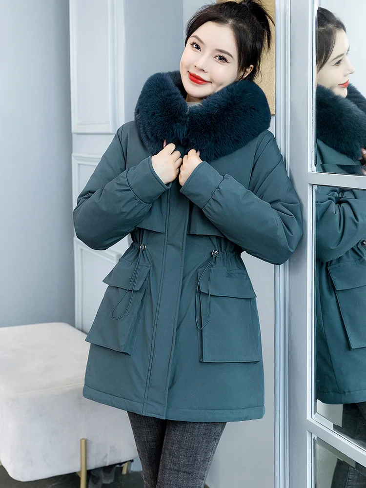 Vielleicht High Quality Removable Lining Winter Parka For Women's Fur Hooded Coat Warm Thicken Female Winter Jacket Clothes 2022