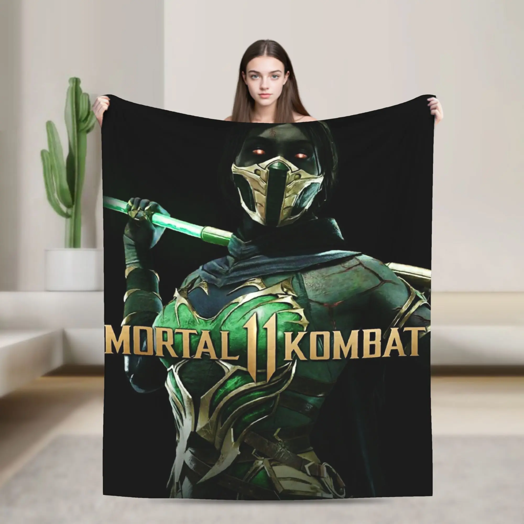 Super Soft Mortal Kombat II Moive 2026 Throw Blanket Premium Fleece Flannel Lightweight  Bed Blanket Cozy Warm Bedspread