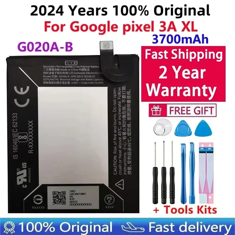 

Phone Replacement Battery For HTC Google Pixel 3A XL, 3700mAh, G020A-B, High Quality, Free Tools, 100% Original, New